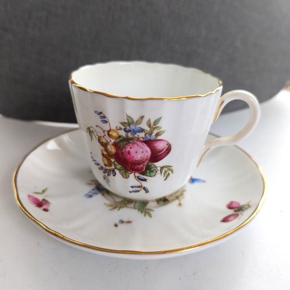 Vintage Royal Worcester Delecta Reproduction Bone China Floral Cup & Saucer